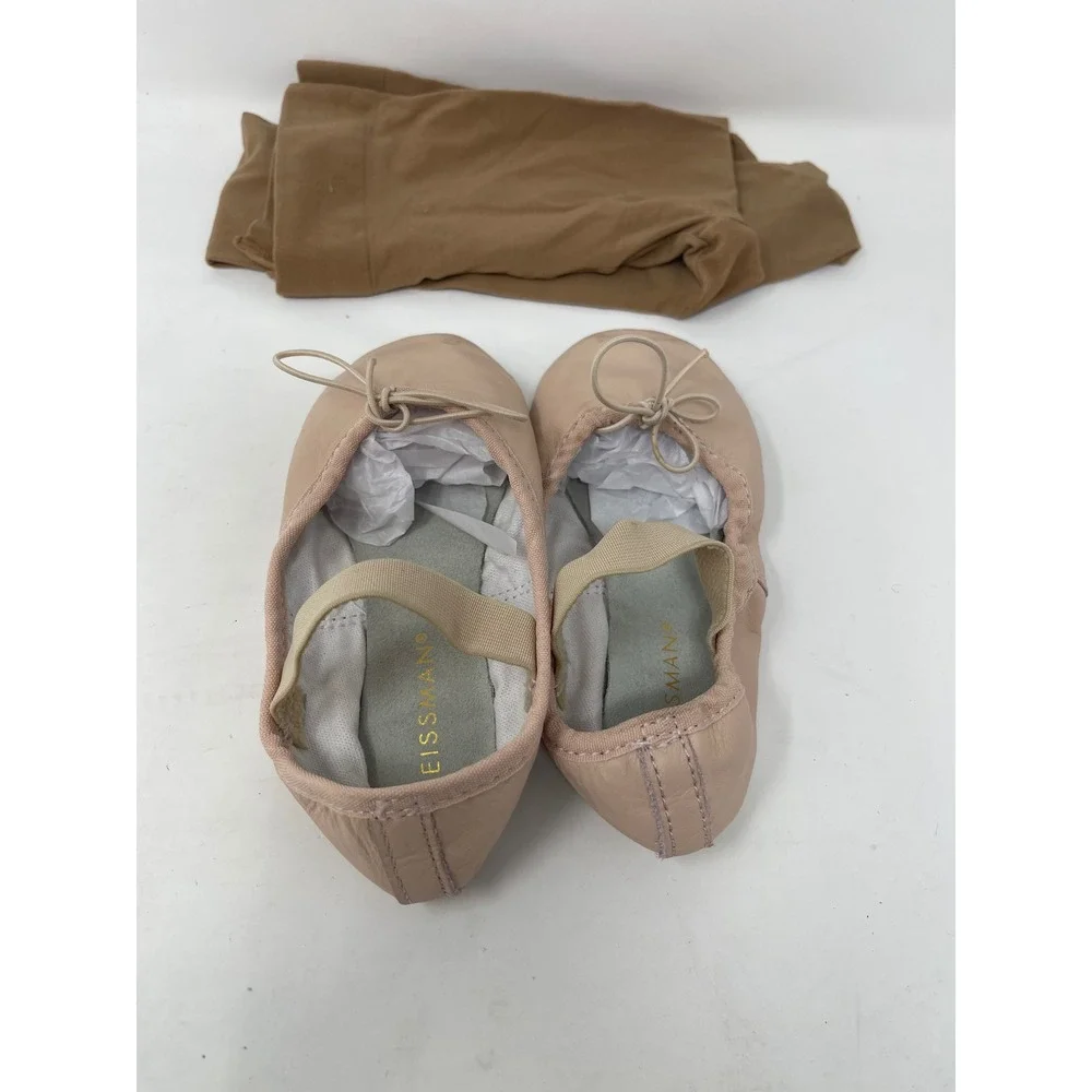 Weissman Ballet Slippers Kids Size 10CW Pink Good Leather Dance Shoes & Tights